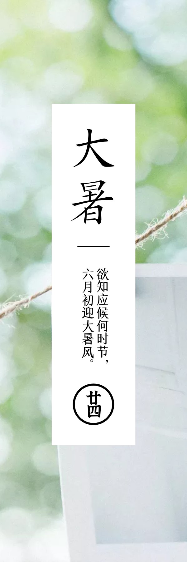 大暑  湿热交蒸桑拿天